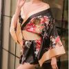 Sexy Kimono Nightgown Yukata for Woman Japanese Floral Fashion Yakata Cardigan Haori Silk Sleepwear Leisure Wear Pajamas Dress